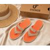 image:imageCOFACE Womens Rhinestone Orthopedic Flip Flops Lightweight Yoga Mat Thick Cushioned Recovery Walking Thong Sandals Adjustable Summer Beach Slippers with Comfortable Plantar Fasciitis Arch SupportOrange