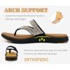 image:imageCOFACE Womens Rhinestone Orthopedic Flip Flops Lightweight Yoga Mat Thick Cushioned Recovery Walking Thong Sandals Adjustable Summer Beach Slippers with Comfortable Plantar Fasciitis Arch SupportBrown Black