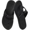 image:imageCOFACE Womens Rhinestone Orthopedic Flip Flops Lightweight Yoga Mat Thick Cushioned Recovery Walking Thong Sandals Adjustable Summer Beach Slippers with Comfortable Plantar Fasciitis Arch SupportBlack