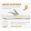 image:imageCOFACE Womens Rhinestone Orthopedic Flip Flops Lightweight Yoga Mat Thick Cushioned Recovery Walking Thong Sandals Adjustable Summer Beach Slippers with Comfortable Plantar Fasciitis Arch SupportWhite