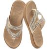 image:imageCOFACE Womens Rhinestone Orthopedic Flip Flops Lightweight Yoga Mat Thick Cushioned Recovery Walking Thong Sandals Adjustable Summer Beach Slippers with Comfortable Plantar Fasciitis Arch SupportBeige
