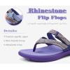 image:imageCOFACE Womens Rhinestone Orthopedic Flip Flops Lightweight Yoga Mat Thick Cushioned Recovery Walking Thong Sandals Adjustable Summer Beach Slippers with Comfortable Plantar Fasciitis Arch SupportPurple