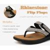image:imageCOFACE Womens Rhinestone Orthopedic Flip Flops Lightweight Yoga Mat Thick Cushioned Recovery Walking Thong Sandals Adjustable Summer Beach Slippers with Comfortable Plantar Fasciitis Arch SupportBrown Black