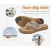 image:imageCOFACE Womens Rhinestone Orthopedic Flip Flops Lightweight Yoga Mat Thick Cushioned Recovery Walking Thong Sandals Adjustable Summer Beach Slippers with Comfortable Plantar Fasciitis Arch SupportBeige