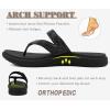 image:imageCOFACE Womens Rhinestone Orthopedic Flip Flops Lightweight Yoga Mat Thick Cushioned Recovery Walking Thong Sandals Adjustable Summer Beach Slippers with Comfortable Plantar Fasciitis Arch SupportBlack