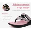image:imageCOFACE Womens Rhinestone Orthopedic Flip Flops Lightweight Yoga Mat Thick Cushioned Recovery Walking Thong Sandals Adjustable Summer Beach Slippers with Comfortable Plantar Fasciitis Arch SupportPink Black