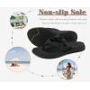 image:imageCOFACE Womens Rhinestone Orthopedic Flip Flops Lightweight Yoga Mat Thick Cushioned Recovery Walking Thong Sandals Adjustable Summer Beach Slippers with Comfortable Plantar Fasciitis Arch SupportBlack
