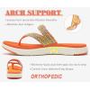 image:imageCOFACE Womens Rhinestone Orthopedic Flip Flops Lightweight Yoga Mat Thick Cushioned Recovery Walking Thong Sandals Adjustable Summer Beach Slippers with Comfortable Plantar Fasciitis Arch SupportOrange