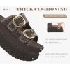 image:imageCOFACE Womens Sandals With Orthotic Arch Support Ladies Fashion Adjustable Buckles Comfortable Lightweight Platform Cushion Recovery Summer Walking SlidesBrown