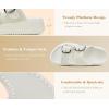 image:imageCOFACE Womens Sandals With Orthotic Arch Support Ladies Fashion Adjustable Buckles Comfortable Lightweight Platform Cushion Recovery Summer Walking SlidesBeige White