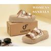 image:imageCOFACE Womens Sandals With Orthotic Arch Support Ladies Fashion Adjustable Buckles Comfortable Lightweight Platform Cushion Recovery Summer Walking SlidesBeige