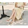 image:imageCOFACE Womens Sandals With Orthotic Arch Support Ladies Fashion Adjustable Buckles Comfortable Lightweight Platform Cushion Recovery Summer Walking SlidesWhite Khaki