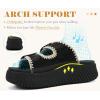 image:imageCOFACE Womens Sandals With Orthotic Arch Support Ladies Fashion Adjustable Buckles Comfortable Lightweight Platform Cushion Recovery Summer Walking SlidesBlack