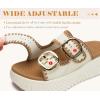image:imageCOFACE Womens Sandals With Orthotic Arch Support Ladies Fashion Adjustable Buckles Comfortable Lightweight Platform Cushion Recovery Summer Walking SlidesWhite Khaki