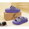 image:imageCOFACE Womens Sandals With Orthotic Arch Support Ladies Fashion Adjustable Buckles Comfortable Lightweight Platform Cushion Recovery Summer Walking SlidesPurple