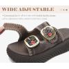 image:imageCOFACE Womens Sandals With Orthotic Arch Support Ladies Fashion Adjustable Buckles Comfortable Lightweight Platform Cushion Recovery Summer Walking SlidesBrown