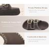 image:imageCOFACE Womens Sandals With Orthotic Arch Support Ladies Fashion Adjustable Buckles Comfortable Lightweight Platform Cushion Recovery Summer Walking SlidesBrown