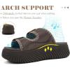 image:imageCOFACE Womens Sandals With Orthotic Arch Support Ladies Fashion Adjustable Buckles Comfortable Lightweight Platform Cushion Recovery Summer Walking SlidesBrown