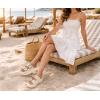 image:imageCOFACE Womens Sandals With Orthotic Arch Support Ladies Fashion Adjustable Buckles Comfortable Lightweight Platform Cushion Recovery Summer Walking SlidesBeige White