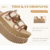 image:imageCOFACE Womens Sandals With Orthotic Arch Support Ladies Fashion Adjustable Buckles Comfortable Lightweight Platform Cushion Recovery Summer Walking SlidesBeige
