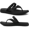 image:imageCOFACE Womens Rhinestone Orthopedic Flip Flops Lightweight Yoga Mat Thick Cushioned Recovery Walking Thong Sandals Adjustable Summer Beach Slippers with Comfortable Plantar Fasciitis Arch SupportBlack