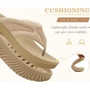 image:imageCOFACE Womens Orthotic Walking Flip Flops Comfortable Plantar Fasciitis Arch Support Casual Recovery Outdoor Summer Beach Sandles With Thick Cushion Lightweight Platform Thong SandalsBeige