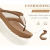 image:imageCOFACE Womens Orthotic Walking Flip Flops Comfortable Plantar Fasciitis Arch Support Casual Recovery Outdoor Summer Beach Sandles With Thick Cushion Lightweight Platform Thong SandalsWhite Khaki