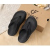 image:imageCOFACE Womens Orthotic Walking Flip Flops Comfortable Plantar Fasciitis Arch Support Casual Recovery Outdoor Summer Beach Sandles With Thick Cushion Lightweight Platform Thong SandalsBlack
