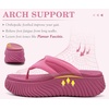 image:imageCOFACE Womens Orthotic Walking Flip Flops Comfortable Plantar Fasciitis Arch Support Casual Recovery Outdoor Summer Beach Sandles With Thick Cushion Lightweight Platform Thong SandalsRose
