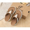 image:imageCOFACE Womens Orthotic Walking Flip Flops Comfortable Plantar Fasciitis Arch Support Casual Recovery Outdoor Summer Beach Sandles With Thick Cushion Lightweight Platform Thong SandalsWhite Khaki