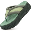 image:imageCOFACE Womens Orthotic Walking Flip Flops Comfortable Plantar Fasciitis Arch Support Casual Recovery Outdoor Summer Beach Sandles With Thick Cushion Lightweight Platform Thong SandalsGreen