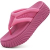 image:imageCOFACE Womens Orthotic Walking Flip Flops Comfortable Plantar Fasciitis Arch Support Casual Recovery Outdoor Summer Beach Sandles With Thick Cushion Lightweight Platform Thong SandalsRose