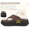 image:imageCOFACE Womens Orthotic Walking Flip Flops Comfortable Plantar Fasciitis Arch Support Casual Recovery Outdoor Summer Beach Sandles With Thick Cushion Lightweight Platform Thong SandalsBrown