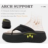 image:imageCOFACE Womens Orthotic Walking Flip Flops Comfortable Plantar Fasciitis Arch Support Casual Recovery Outdoor Summer Beach Sandles With Thick Cushion Lightweight Platform Thong SandalsBlack