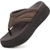 image:imageCOFACE Womens Orthotic Walking Flip Flops Comfortable Plantar Fasciitis Arch Support Casual Recovery Outdoor Summer Beach Sandles With Thick Cushion Lightweight Platform Thong SandalsBrown
