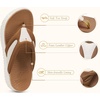 image:imageCOFACE Womens Orthotic Walking Flip Flops Comfortable Plantar Fasciitis Arch Support Casual Recovery Outdoor Summer Beach Sandles With Thick Cushion Lightweight Platform Thong SandalsWhite Khaki