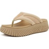 image:imageCOFACE Womens Orthotic Walking Flip Flops Comfortable Plantar Fasciitis Arch Support Casual Recovery Outdoor Summer Beach Sandles With Thick Cushion Lightweight Platform Thong SandalsBeige
