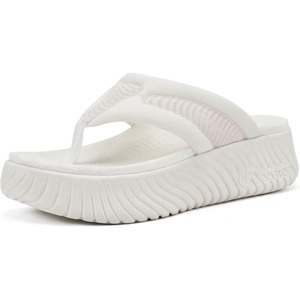 image:imageCOFACE Womens Orthotic Walking Flip Flops Comfortable Plantar Fasciitis Arch Support Casual Recovery Outdoor Summer Beach Sandles With Thick Cushion Lightweight Platform Thong SandalsWhite