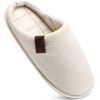 image:imageCOFACE Unisex Mens Womens Cozy Memory Foam Scuff Slippers Casual Slip On Warm House Shoes IndoorOutdoor Felt Sandal Slippers Size 415Beige White