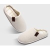 image:imageCOFACE Unisex Mens Womens Cozy Memory Foam Scuff Slippers Casual Slip On Warm House Shoes IndoorOutdoor Felt Sandal Slippers Size 415Beige White