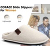 image:imageCOFACE Unisex Mens Womens Cozy Memory Foam Scuff Slippers Casual Slip On Warm House Shoes IndoorOutdoor Felt Sandal Slippers Size 415Beige White