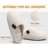 image:imageCOFACE Unisex Mens Womens Cozy Memory Foam Scuff Slippers Casual Slip On Warm House Shoes IndoorOutdoor Felt Sandal Slippers Size 415Beige White