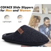 image:imageCOFACE Unisex Mens Womens Cozy Memory Foam Scuff Slippers Casual Slip On Warm House Shoes IndoorOutdoor Felt Sandal Slippers Size 415Black