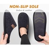 image:imageCOFACE Unisex Mens Womens Cozy Memory Foam Scuff Slippers Casual Slip On Warm House Shoes IndoorOutdoor Felt Sandal Slippers Size 415Black