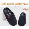 image:imageCOFACE Unisex Mens Womens Cozy Memory Foam Scuff Slippers Casual Slip On Warm House Shoes IndoorOutdoor Felt Sandal Slippers Size 415Black