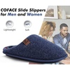 image:imageCOFACE Unisex Mens Womens Cozy Memory Foam Scuff Slippers Casual Slip On Warm House Shoes IndoorOutdoor Felt Sandal Slippers Size 415Dark Blue