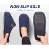 image:imageCOFACE Unisex Mens Womens Cozy Memory Foam Scuff Slippers Casual Slip On Warm House Shoes IndoorOutdoor Felt Sandal Slippers Size 415Dark Blue