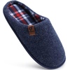 image:imageCOFACE Unisex Mens Womens Cozy Memory Foam Scuff Slippers Casual Slip On Warm House Shoes IndoorOutdoor Felt Sandal Slippers Size 415Dark Blue