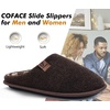 image:imageCOFACE Unisex Mens Womens Cozy Memory Foam Scuff Slippers Casual Slip On Warm House Shoes IndoorOutdoor Felt Sandal Slippers Size 415Dark Brown