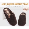 image:imageCOFACE Unisex Mens Womens Cozy Memory Foam Scuff Slippers Casual Slip On Warm House Shoes IndoorOutdoor Felt Sandal Slippers Size 415Dark Brown